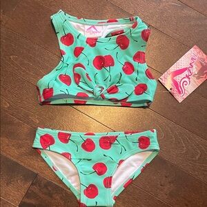Cherry Print Swimsuit Set 3T